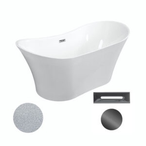 Besco Akrylátová volně stojící vana Amber Glam S 170x80 Barva: Bílá/stříbrná