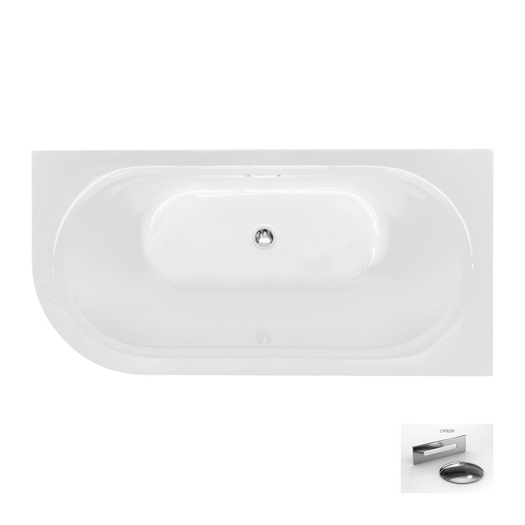 Besco Akrylátová volně stojící vana Avita A-Line BW CC/SP 150x75 (160x75