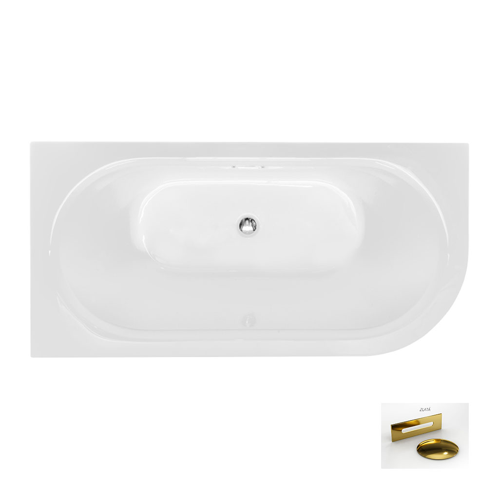 Besco Akrylátová volně stojící vana Avita A-Line Glam G CC/SP 150x75 (160x75