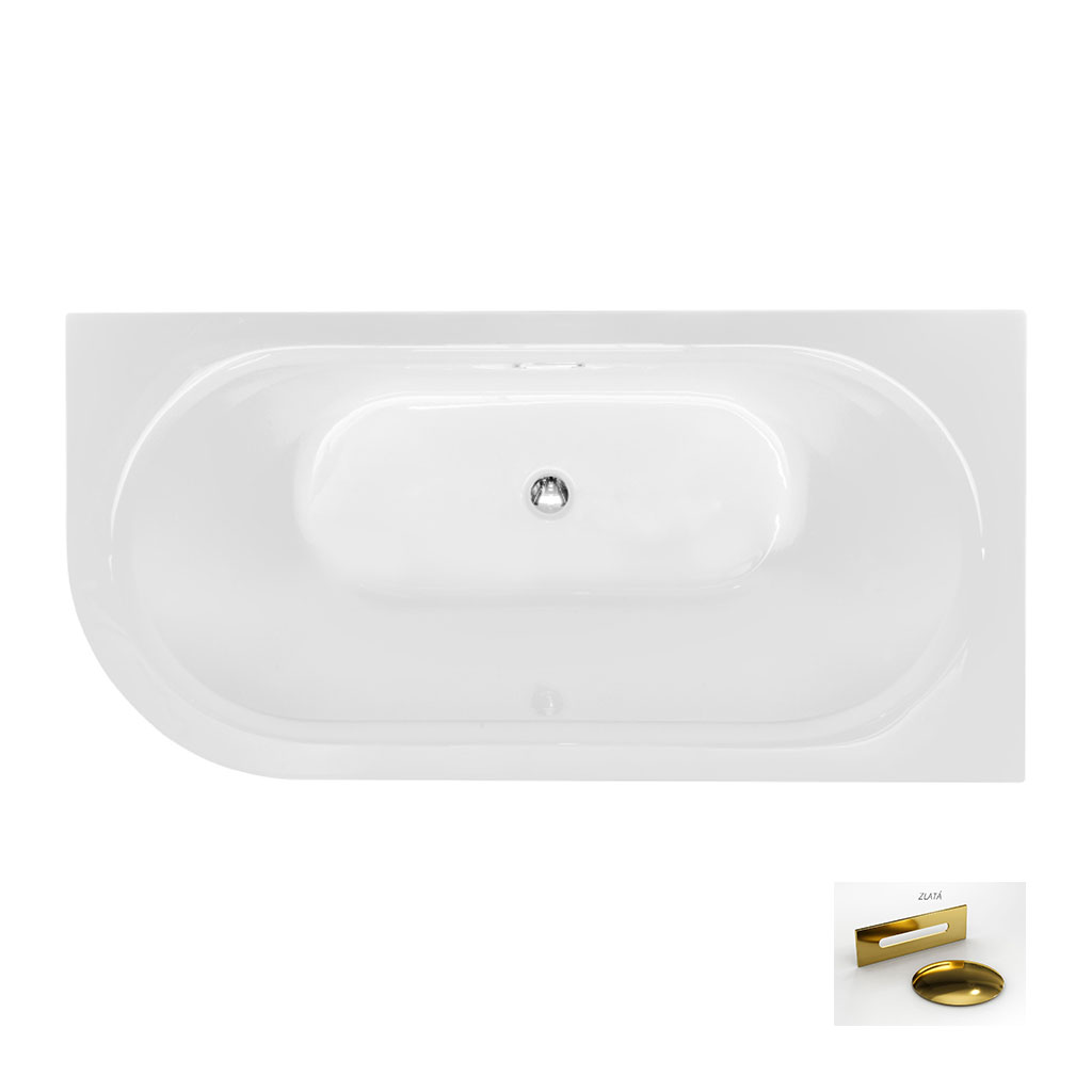 Besco Akrylátová volně stojící vana Avita A-Line Glam S CC/SP 150x75 (160x75