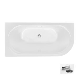 Besco Akrylátová volně stojící vana Avita A-Line Glam S CC/SP 150x75 (160x75