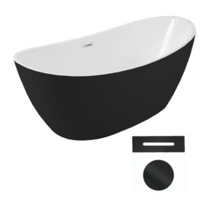 Besco Akrylátová volně stojící vana Ayla BW 170x80 Barva: Bílá/černá