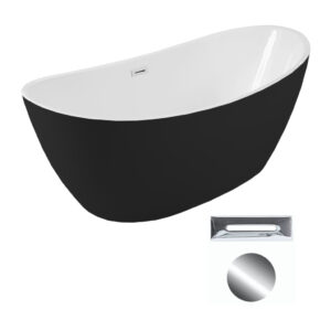 Besco Akrylátová volně stojící vana Ayla BW 170x80 Barva: Bílá/černá