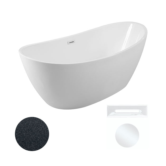 Besco Akrylátová volně stojící vana Ayla Glam G 170x80 Barva: Bílá/grafit