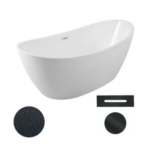 Besco Akrylátová volně stojící vana Ayla Glam G 170x80 Barva: Bílá/grafit