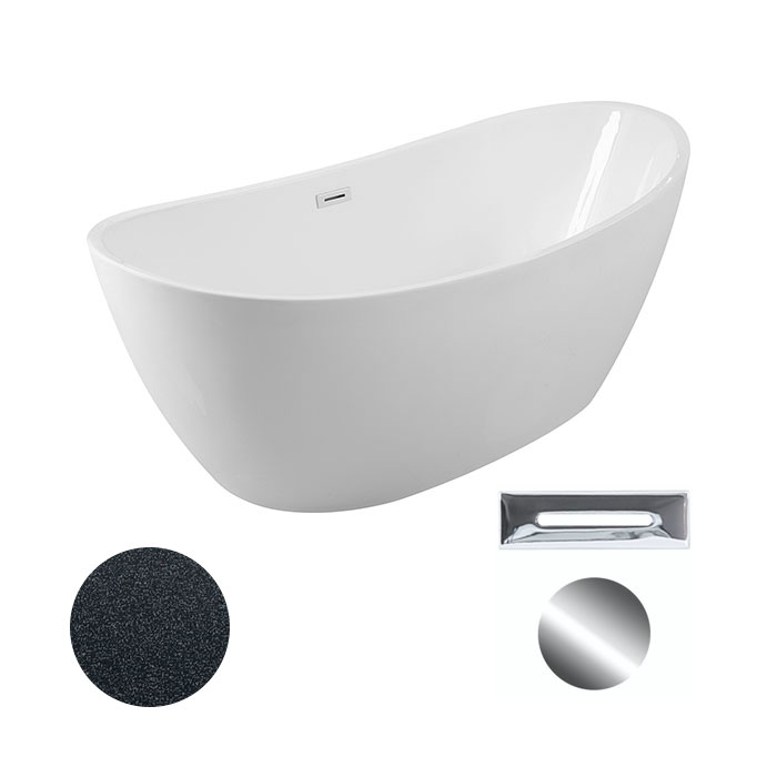 Besco Akrylátová volně stojící vana Ayla Glam G 170x80 Barva: Bílá/grafit