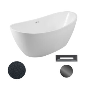 Besco Akrylátová volně stojící vana Ayla Glam G 170x80 Barva: Bílá/grafit