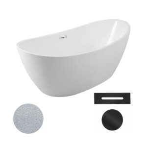 Besco Akrylátová volně stojící vana Ayla Glam S 170x80 Barva: Bílá/stříbrná