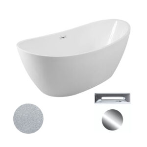 Besco Akrylátová volně stojící vana Ayla Glam S 170x80 Barva: Bílá/stříbrná