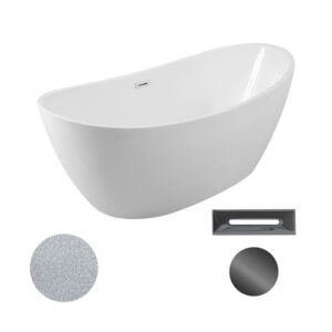 Besco Akrylátová volně stojící vana Ayla Glam S 170x80 Barva: Bílá/stříbrná