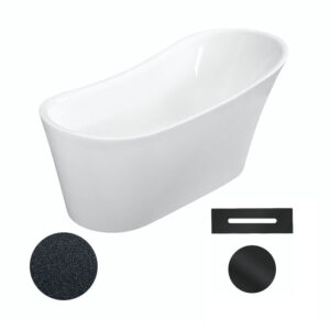 Besco Akrylátová volně stojící vana Calima Glam G 170x74 Barva: Bílá/grafit