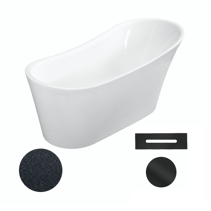 Besco Akrylátová volně stojící vana Calima Glam G 170x74 Barva: Bílá/grafit