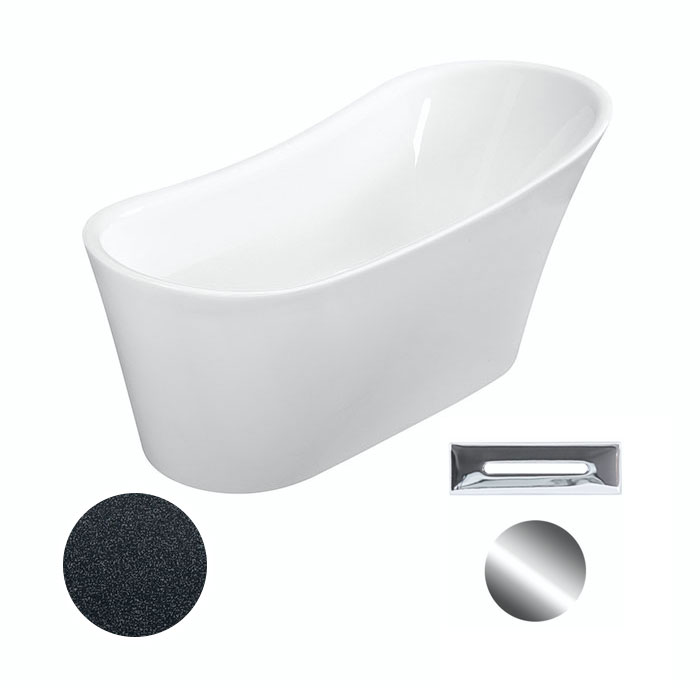 Besco Akrylátová volně stojící vana Calima Glam G 170x74 Barva: Bílá/grafit
