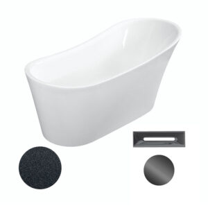 Besco Akrylátová volně stojící vana Calima Glam G 170x74 Barva: Bílá/grafit