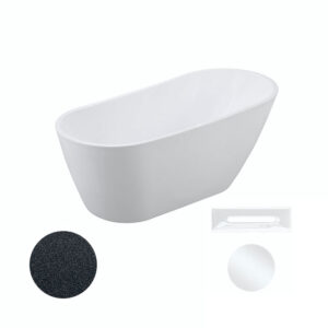 Besco Akrylátová volně stojící vana Melody Glam G 150x80 (170x80) Barva: Bílá/grafit