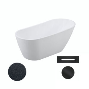 Besco Akrylátová volně stojící vana Melody Glam G 150x80 (170x80) Barva: Bílá/grafit