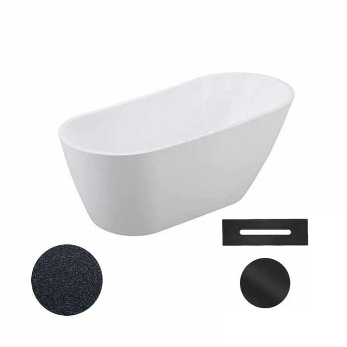 Besco Akrylátová volně stojící vana Melody Glam G 150x80 (170x80) Barva: Bílá/grafit