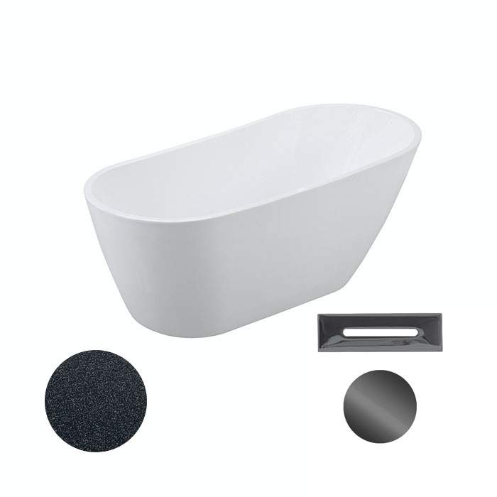 Besco Akrylátová volně stojící vana Melody Glam G 150x80 (170x80) Barva: Bílá/grafit