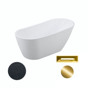 Besco Akrylátová volně stojící vana Melody Glam G 150x80 (170x80) Barva: Bílá/grafit