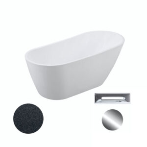 Besco Akrylátová volně stojící vana Melody Glam G 150x80 (170x80) Barva: Bílá/grafit