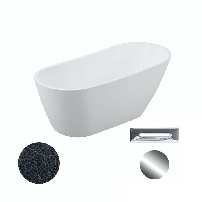 Besco Akrylátová volně stojící vana Melody Glam G 150x80 (170x80) Barva: Bílá/grafit