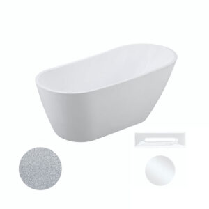 Besco Akrylátová volně stojící vana Melody Glam S 150x80 (170x80) Barva: Bílá/stříbrná