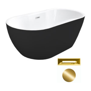 Besco Akrylátová volně stojící vana Navia BW Matt 140x75 (150x80