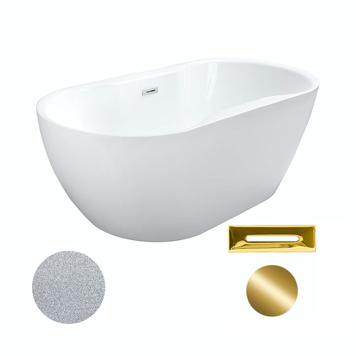 Besco Akrylátová volně stojící vana Navia Glam S 140x75 (150x80
