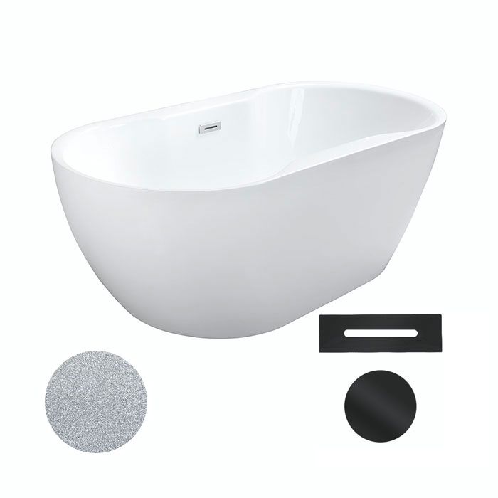 Besco Akrylátová volně stojící vana Navia Glam S 140x75 (150x80