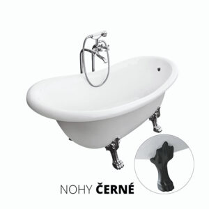 Besco Akrylátová volně stojící vana Otylia 160x77 (170x77) s přepadem Rozměry (cm): 170x77