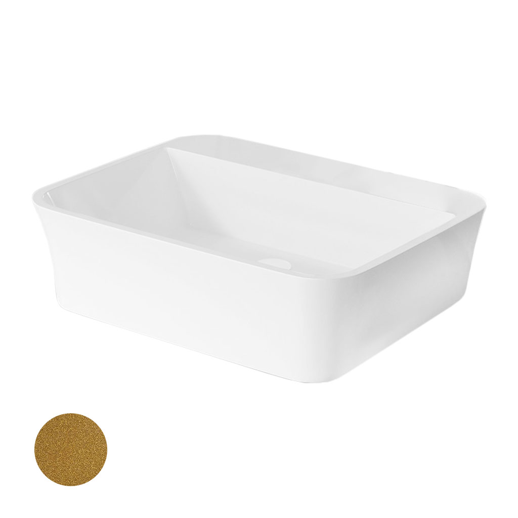 Besco Deskové umyvadlo z litého mramoru Assos S-Line Glam Z UM D 51x41x15 cm