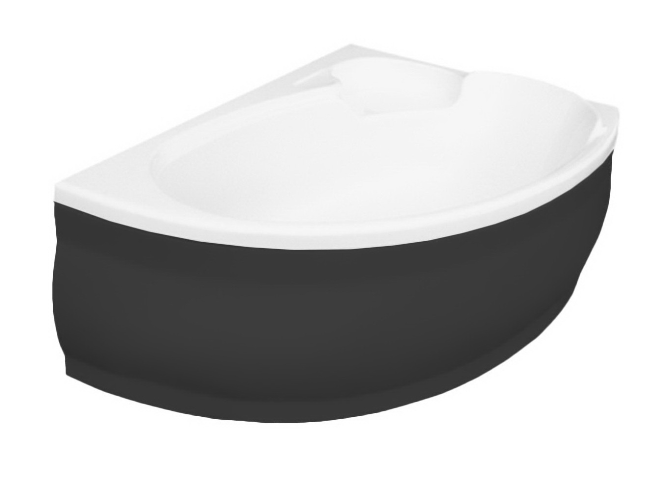 Besco Krycí panel k asymetrické vaně Finezja Nova Black P 140x95 (155x95