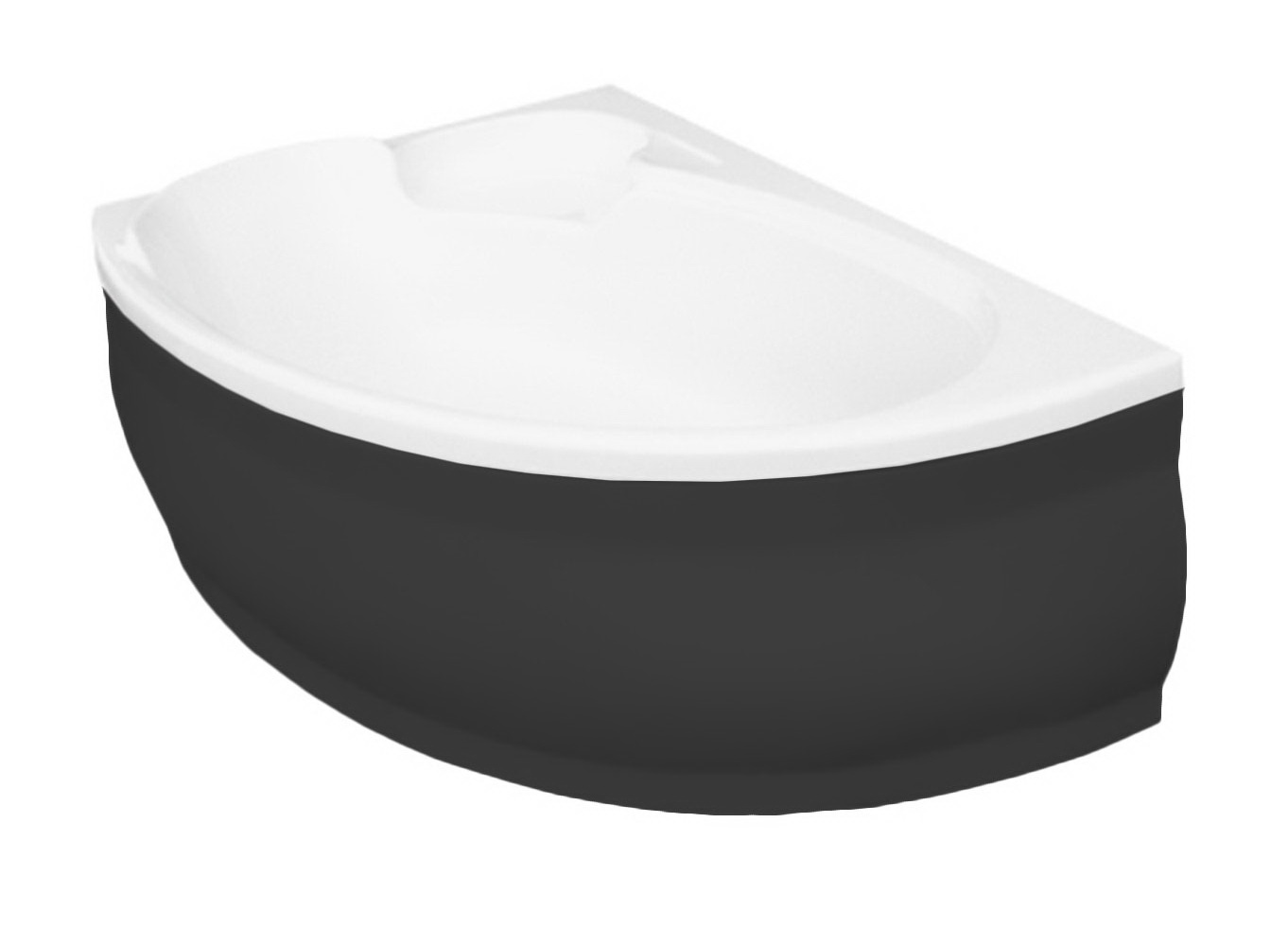 Besco Krycí panel k asymetrické vaně Finezja Nova Black P 140x95 (155x95