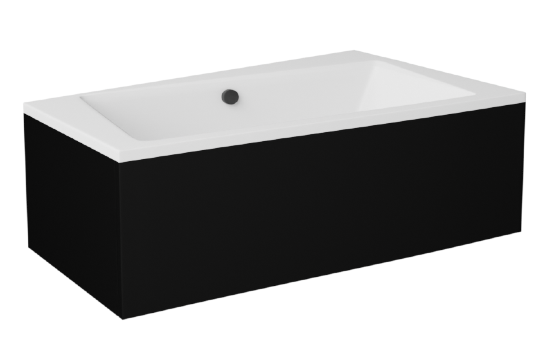 Besco Krycí panel k asymetrické vaně Infinity Black P 150x90 (160x100