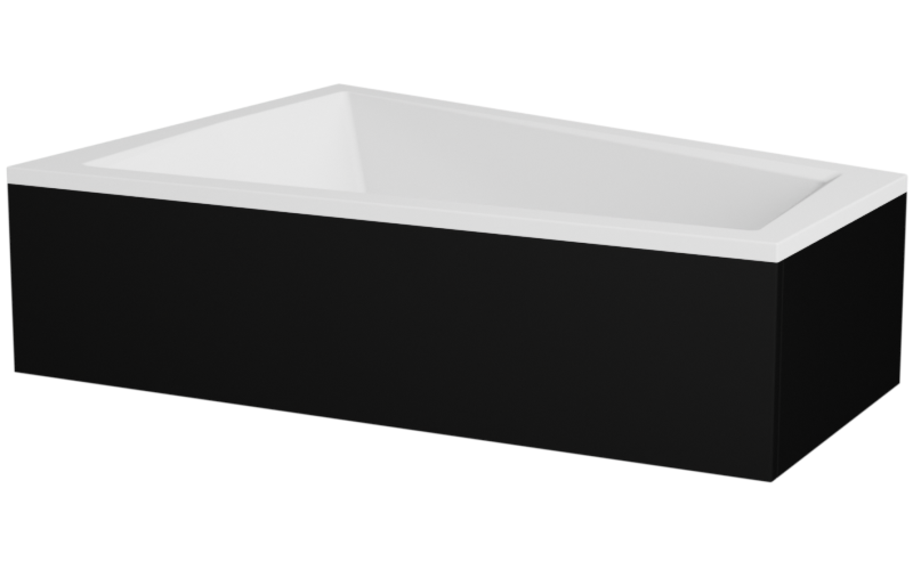 Besco Krycí panel k asymetrické vaně Intima Duo Black P 170x125 (180x125)
