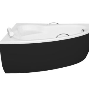 Besco Krycí panel k asymetrické vaně Natalia/Natalia Premium Black P 150x100
