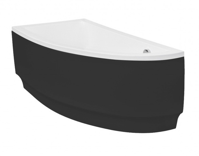 Besco Krycí panel k asymetrické vaně Praktika Black P 140x70 (150x70)