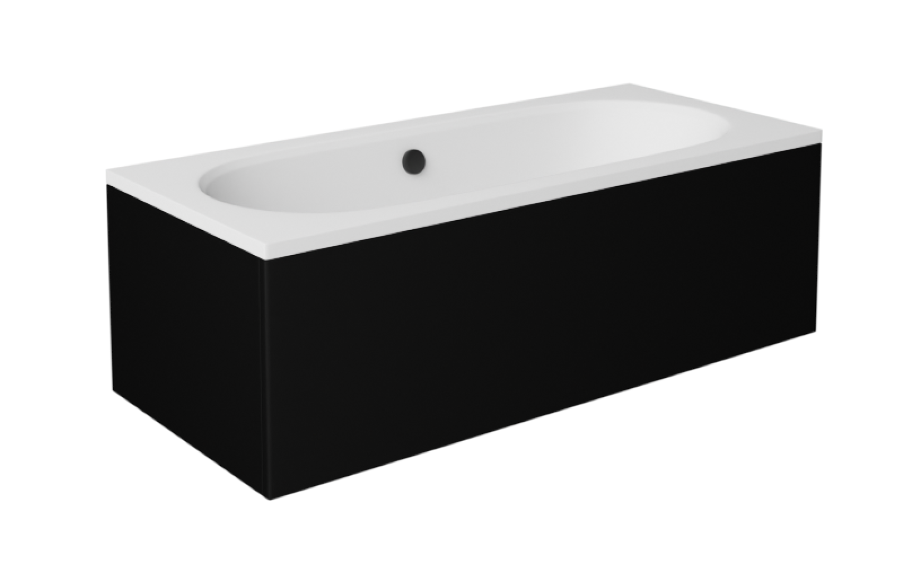 Besco Krycí panel k obdélníkové vaně Vitae Black P 150x75 (160x75