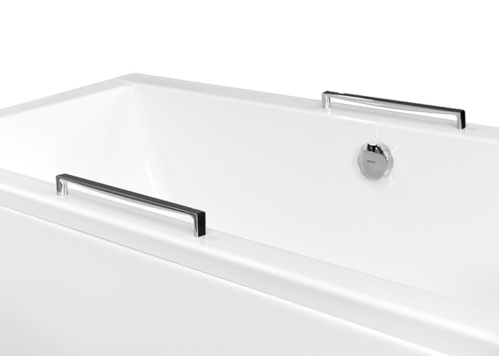 Besco Madlo k akrylátovým vanám OXA LONG B/CR MAD (330x18x34 mm | barva: chrom/černá ) - Obrázek 2