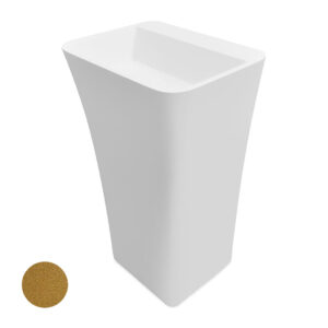 Besco Volně stojící umyvadlo z litého mramoru Assos S-Line Glam Z UM VS 52x41x84 cm
