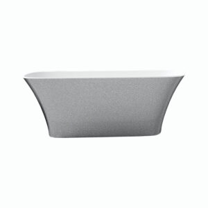 Besco Volně stojící vana z litého mramoru Assos S-Line Glam 160x70 Barva: Bílá/stříbrná