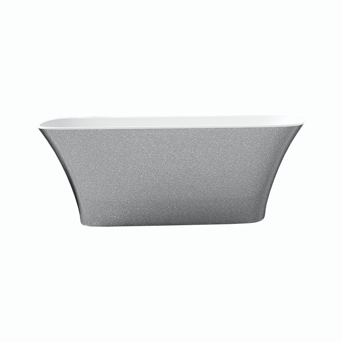 Besco Volně stojící vana z litého mramoru Assos S-Line Glam 160x70 Barva: Bílá/stříbrná