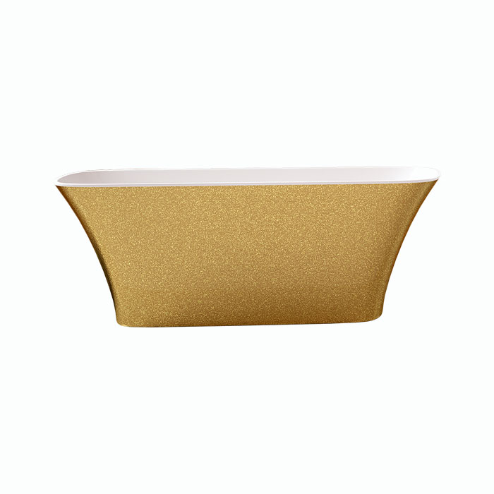 Besco Volně stojící vana z litého mramoru Assos S-Line Glam 160x70 Barva: Bílá/zlatá
