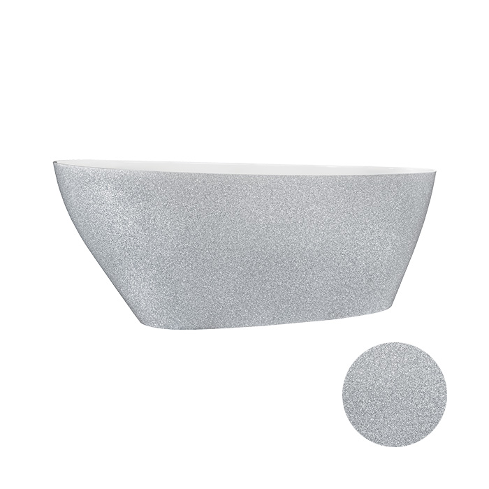 Besco Volně stojící vana z litého mramoru Goya Glam 140x62 (160x70