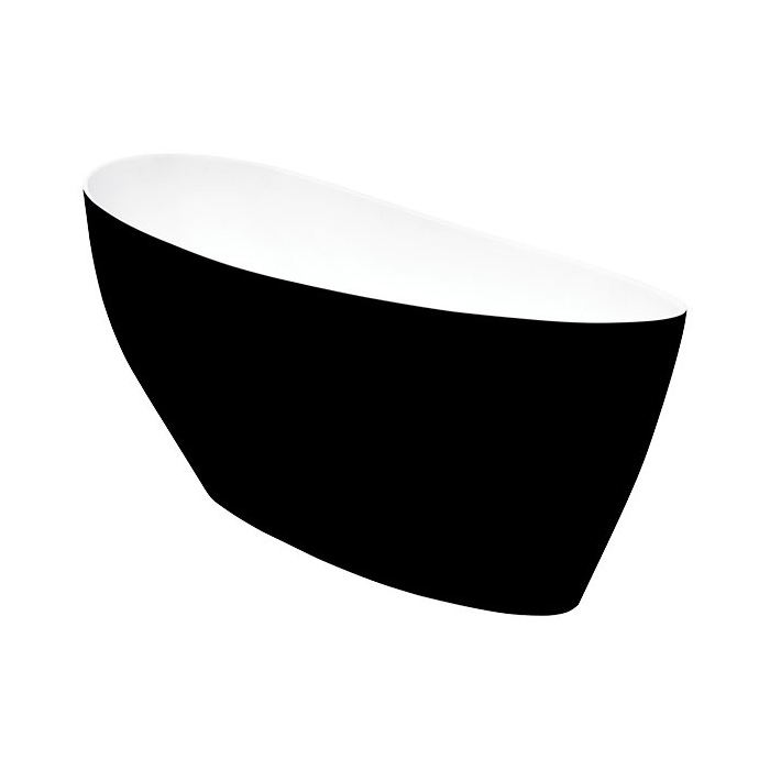 Besco Volně stojící vana z litého mramoru Keya BW Matt 165x70 Barva: Bílá/černá
