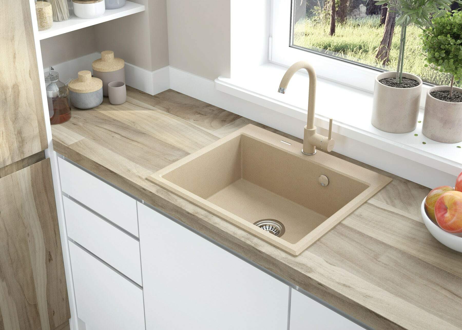 Deante Dřez Andante Flush granit - ZQN 5103 béžový - Obrázek 2