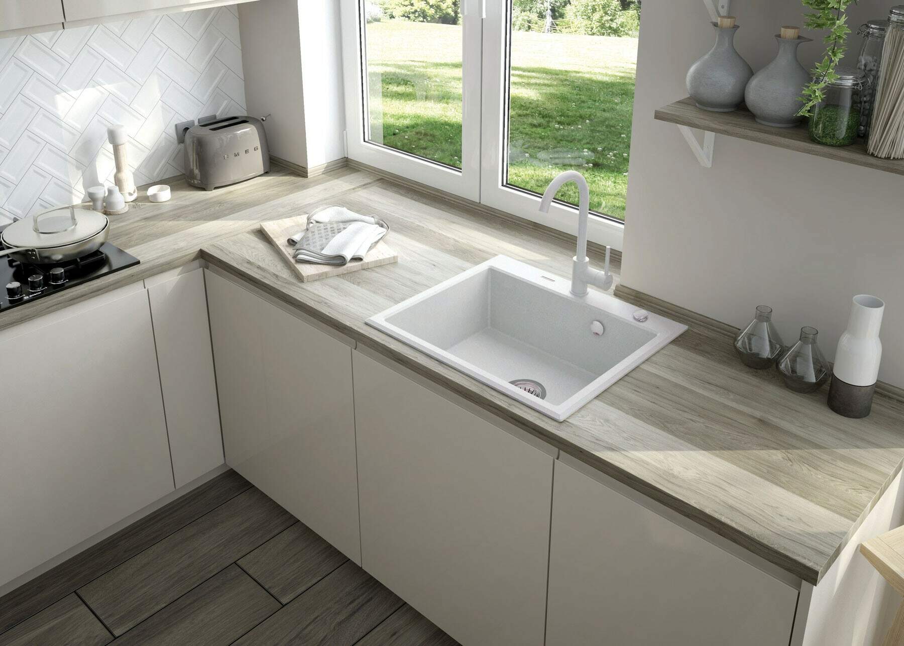 Deante Dřez Andante Flush granit - ZQN A103 alabastr - Obrázek 2