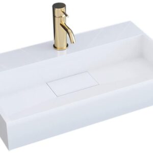 Deskové umyvadlo z konglomerátu REA GOYA 60x37 cm bílé