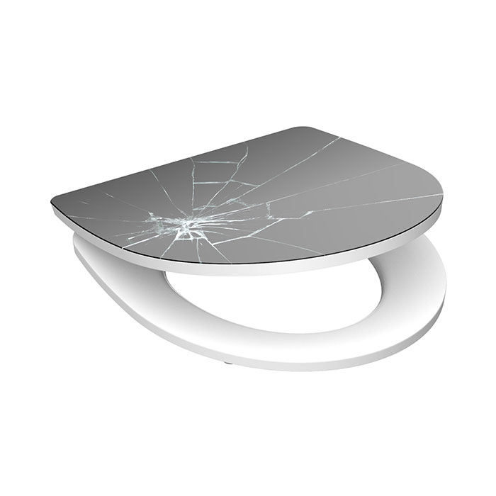 Eisl Sanitär WC prkénko Duroplast Soft Close Broken Glas High Gloss 82585 - Obrázek 2