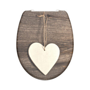 Eisl Sanitär WC prkénko Duroplast Soft Close Wood Heart 82377